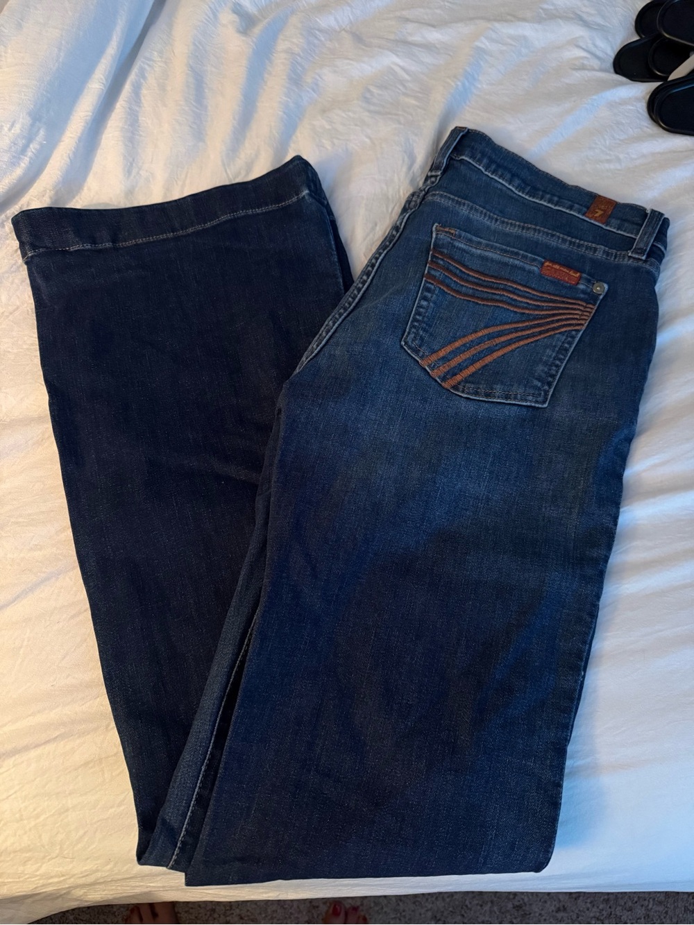 7 For All Mankind Dark Blue Bootcut Jeans